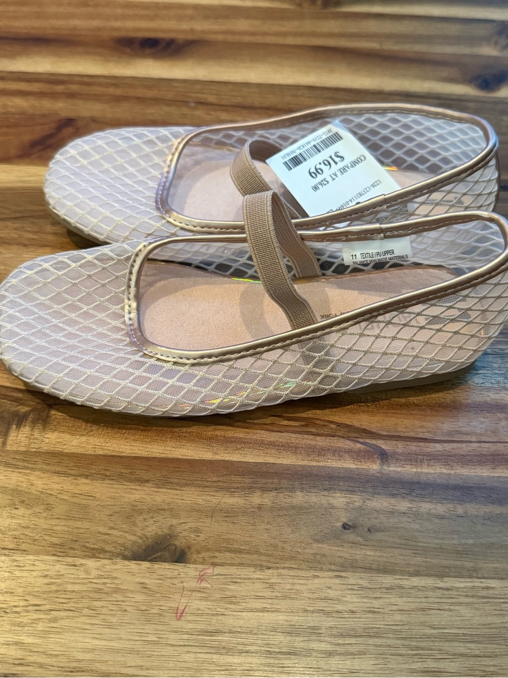 Rachel Zoe Girls' Pink Mesh Slip-On Flats